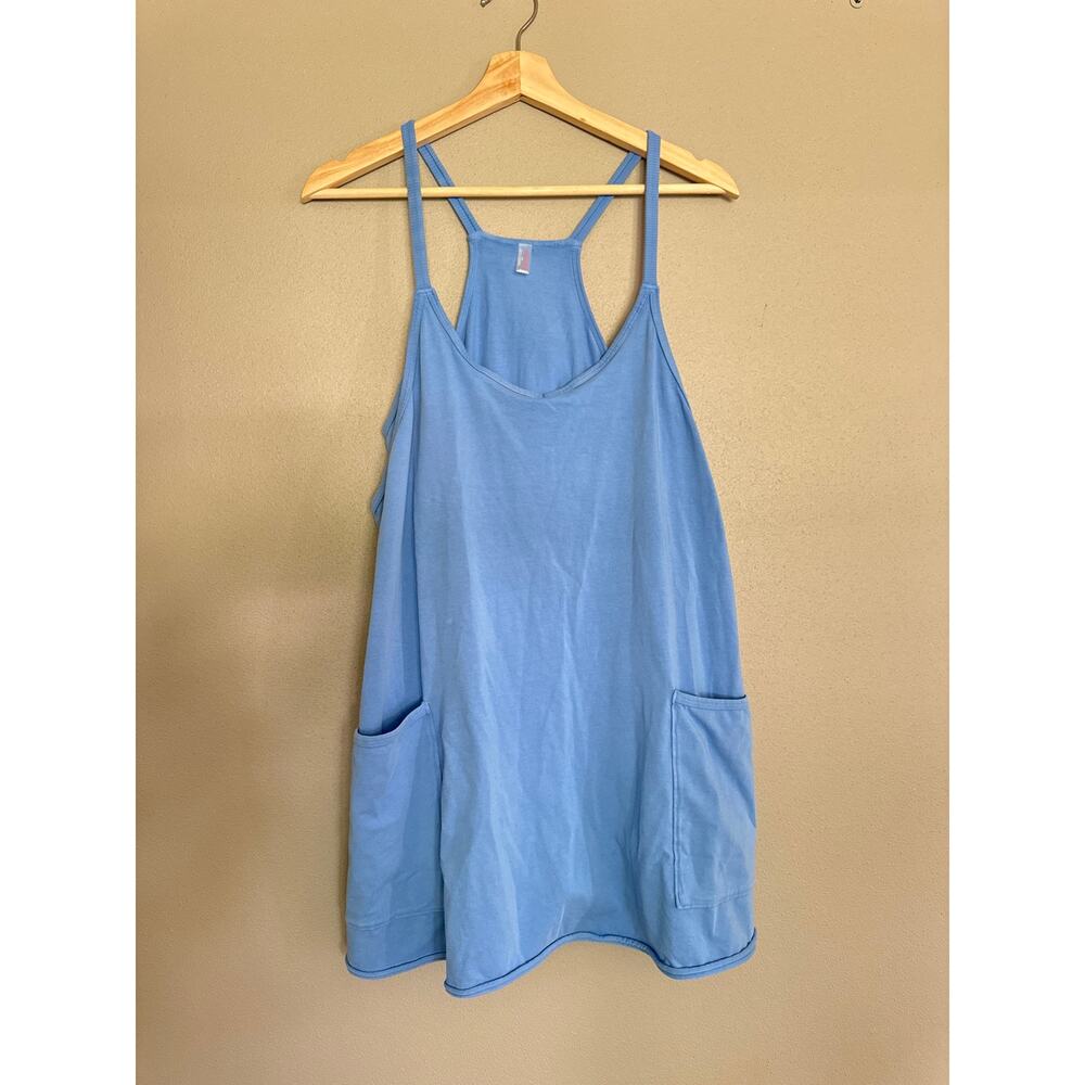 FREE PEOPLE Hot Shot Mini Dress in Riviera Blue Size Medium - Picture 3 of 7